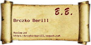 Brczko Berill névjegykártya